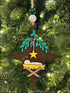 Nativity star ornament for Christmas featuring Baby Jesus in a wooden ornament design
