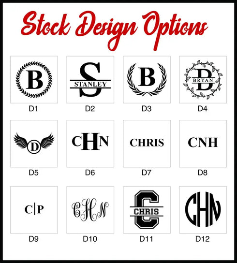 Stock design options for personalized Custom Metal RFID Wallet and Engraved Slim Card Holder