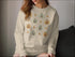 Beige Daisy Long Sleeve Shirt with Pumpkin Pattern for Fall and Halloween Fashion