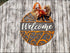 Round Welcome Sign with Bow for Rustic Wood Door, Perfect Farmhouse Door Decor