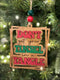 Humorous handmade wooden Christmas ornament with funny message for festive decor