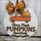 Fall decoration rustic wooden door hanger with Farmhouse Pumpkin and pickup truck design