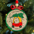 Colorful Christmas ornament personalized for Baby’s First Christmas, a custom wooden decoration