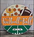 Circular Football and Fall Decoration on Customized Wood Door Hanger for Autumn Decor