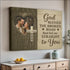 God Blessed canvas print: heart photo with enhanced texture engraving