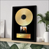 Gold-Plated Vinyl Record Canvas Print for Couples with Engraved Lyrics