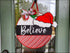 Hand-Painted Candy Cane Believe Door Hanger for Festive Christmas Home Decor