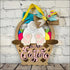 Hand Painted Easter Door Hanger featuring a Bunny Easter Basket decoration