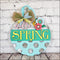 Beautifully hand-painted Spring Door Hanger for unique seasonal front door decor