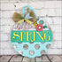 Beautifully hand-painted Spring Door Hanger for unique seasonal front door decor