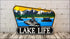Hand-painted wooden Lake Life sign for unique home decor at your cabin or front door