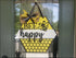 Hexagonal handcrafted bee happy door decoration for farmhouse and outdoor garden