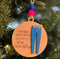 Humorous friendship ornament for unique holiday decoration, handcrafted wooden Christmas gift