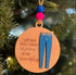 Humorous friendship ornament for unique holiday decoration, handcrafted wooden Christmas gift