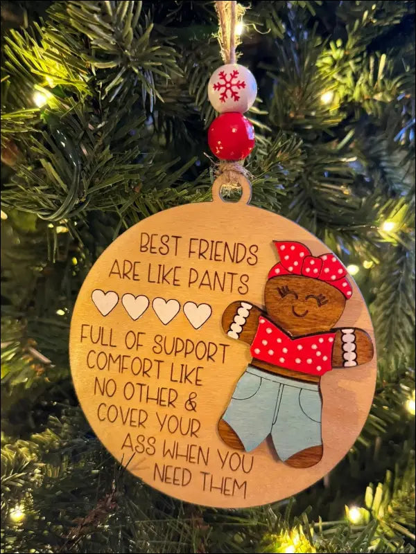 Humorous Handmade Best Friends Pants Ornament for Unique Christmas Decoration