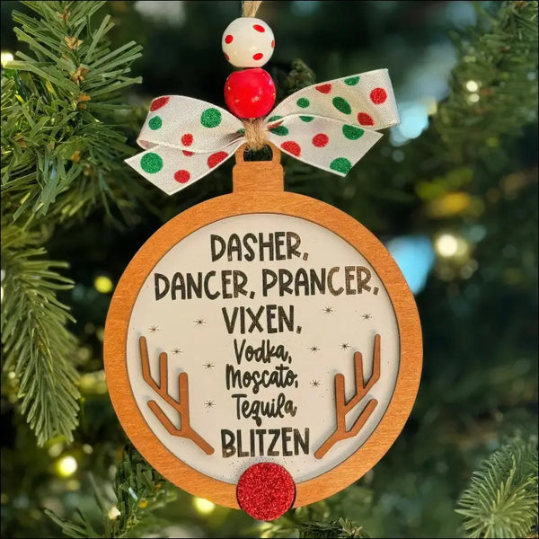 Handmade Wooden Christmas Ornaments featuring a funny reindeer theme for customization