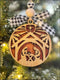 Handmade Wooden Christmas Nativity Scene Ornament with Checkered Bow for Unique Holiday Decor