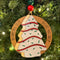 Handmade wooden Christmas tree cake ornament for festive holiday decorating