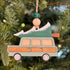 Handmade Wooden Christmas ornament of a Rustic Holiday Station Wagon for tree decoration