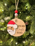 Handmade Wooden Santa Arrival Countdown Ornament for festive Christmas tree decor