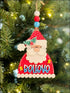 Handmade Wooden Santa Christmas Ornament, personalized holiday decoration for festive decor