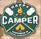 Happy Camper Wood sign showcasing rustic camping decor for outdoor enthusiasts
