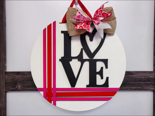 Love Door Hanger, modern entryway decoration for Valentine’s Day door decor