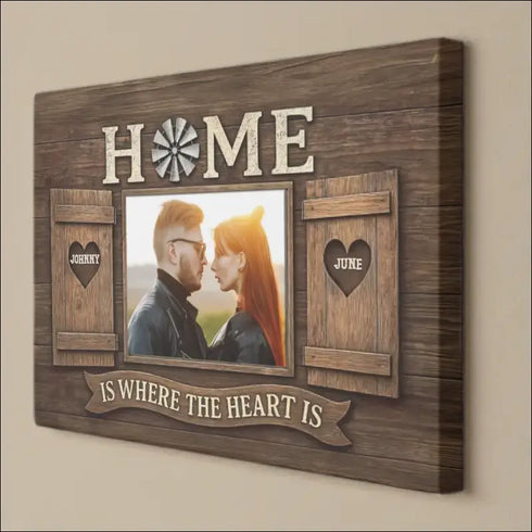 Personalized wooden-style photo canvas of Love Horses Canvas Print for home decor