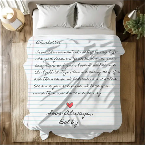 Personalized Love Letter Sherpa Fleece Blanket for heartfelt gifts and cozy moments