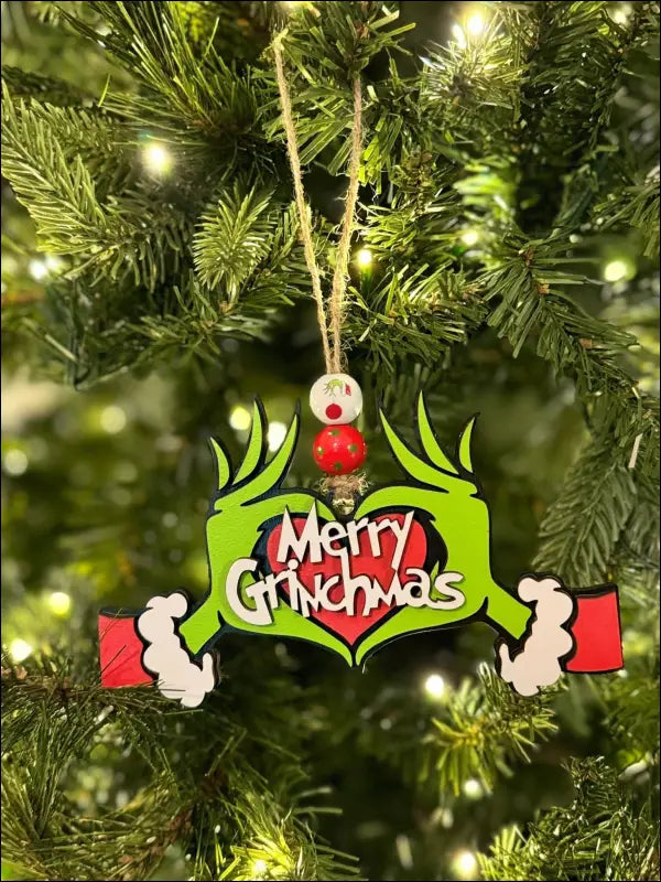 Merry Grinchmas Handmade Wooden Ornament, perfect gift for Grinch lovers this holiday season