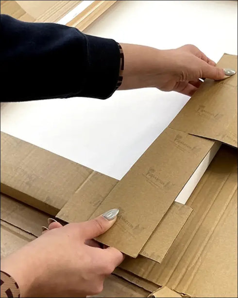 Our Song canvas print for couples in brown cardboard packaging with Spotify code