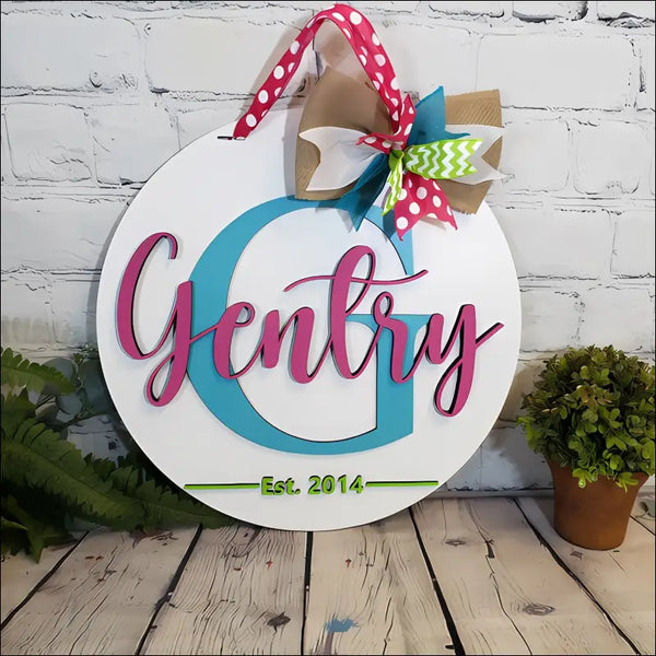 Personalized Door Hanger with Custom Name for Porch Decor and Welcome Sign