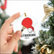 High-quality white ceramic personalized ping pong ornament with red and white ball and Santa hat