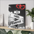 Personalized vintage street sign canvas print of Chris and Jennifer with red heart