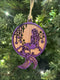 Purple Mermaid Christmas Ornament showcased in Personalized Wooden Mermaid Ornament gift