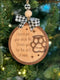 Personalized Pet Loss Ornament featuring paw print and halo for memorial Christmas decoration