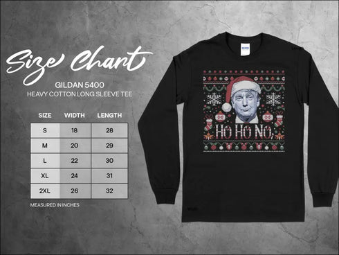 Black long-sleeved funny anti-Trump T-shirt with Political Christmas Fun design