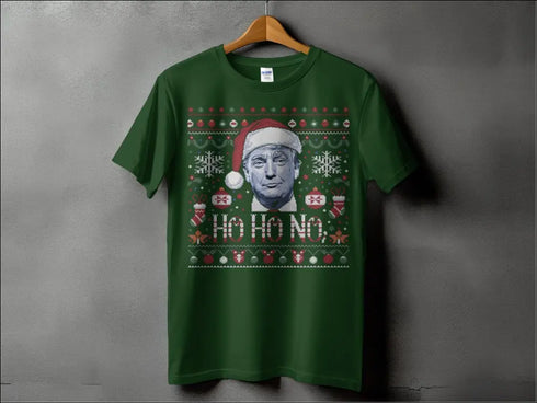 Green Trump Christmas sweater t-shirt for political Christmas fun and gifts