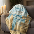 Personalized beach-themed Sherpa fleece blanket featuring ocean design and heartfelt message