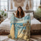 Beach-themed personalized Sherpa fleece blanket ’So Many In The Sea Yet I Found You