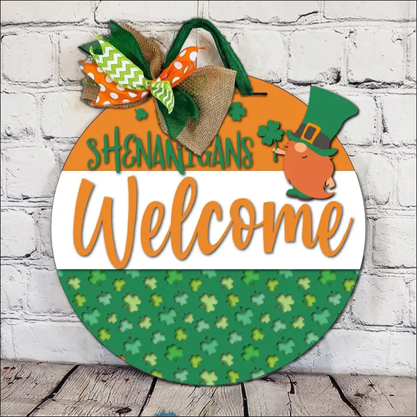St. Patrick’s Day Hand Painted Door Hanger, festive Irish welcome sign for home decor