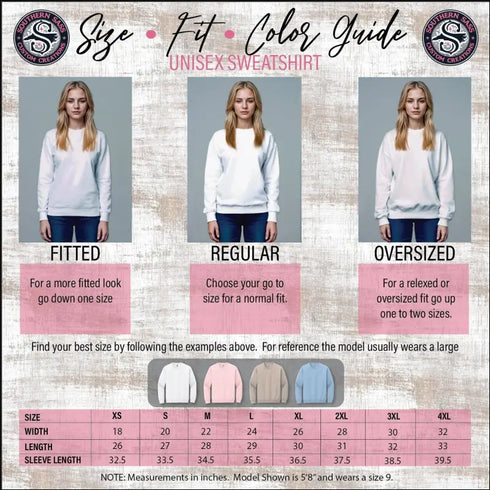 Unisex sweatshirt size and fit guide for Boo-Jee Halloween Ghost T-Shirt design