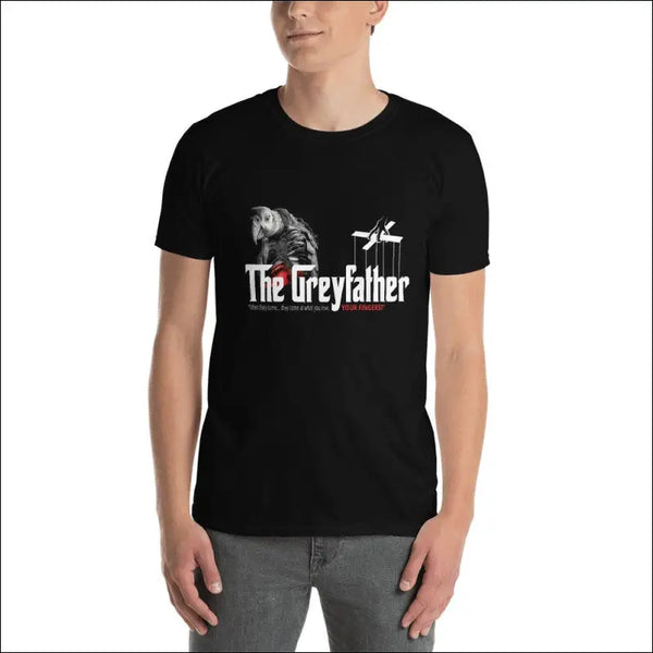 Black t-shirt featuring Greyfather graphic from Greyfather Limited Edition collection