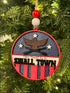 Handmade wooden patriotic Christmas ornament for a small town holiday decor gift
